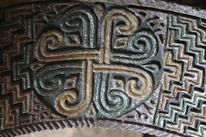 Close-up of decorations on arch in Bet Maryam | Lalibela Northern Cluster | Ethiopia